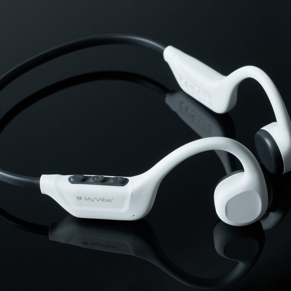 Casque de sport sans fil à conduction osseuse MyVibe Is Powerful - Blanc